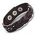Brown Leather Bracelet Genuine Braided Wide Cuff Women Men Punk Jewelry