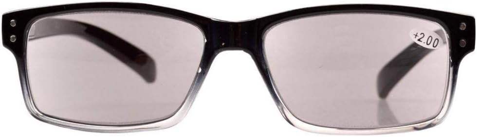 Eyekepper Spring Hinges Vintage Eyeglasses Men with Case Grey Lens Sunshine Readers, +0.00 Diopters - Image 4