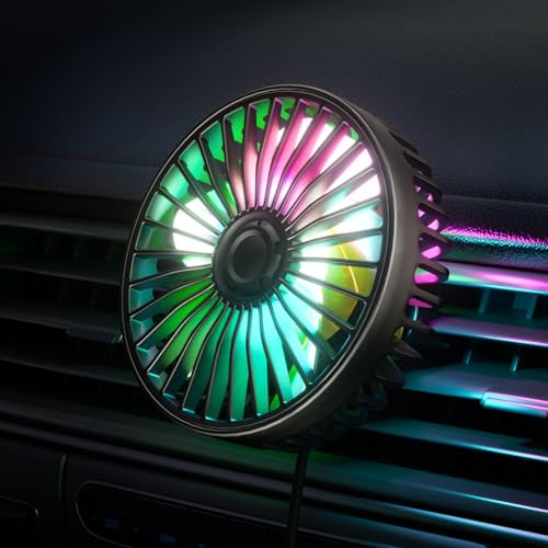 JDHDL LED Car Fan USB Powered - Powerful 3 Speed,...