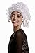 WIG ME UP - 90906-ZA62 Perruque Courte Boucles anglaises Blanche Dame Carnaval Halloween Baroque Rococo Femme Noble Marie Antoinette