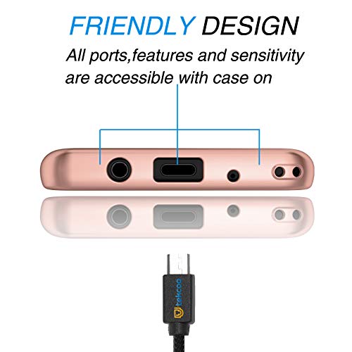 Njjex Case For Samsung Galaxy J3 2018/J3 Eclipse 2/J3 Orbit/J3 Achieve/Express Prim 3/Amp Prim 3/J3V/J3 Aura/J3 Star W/[Tempered Glass Screen Protector], [N360] Full Body Slim Phone Cover [Rosegold] #TOP5