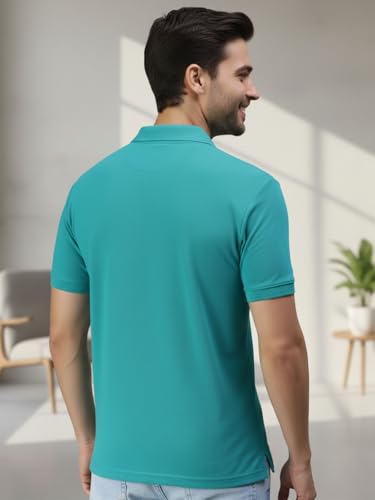 Image of Lux Cozi Men's Cotton Solid Polo Tshirt | Collar Tshirts | Half Sleeves | Stylish & Premium All Day Wear | Pack of 1
