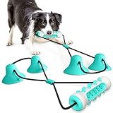 Two Suction Cups Serrated Molar Rod, Suction Cup Dog Toy, Dog Chew Rope Rod Pull Toy, Fits for Small