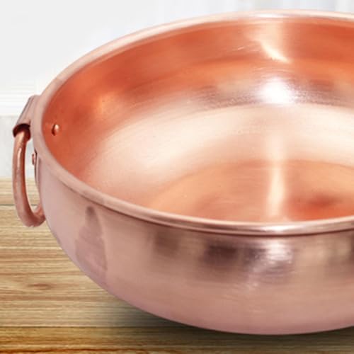 Pentola in rame di alta qualità con manici per una facile preparazione dei pasti, 30 cm