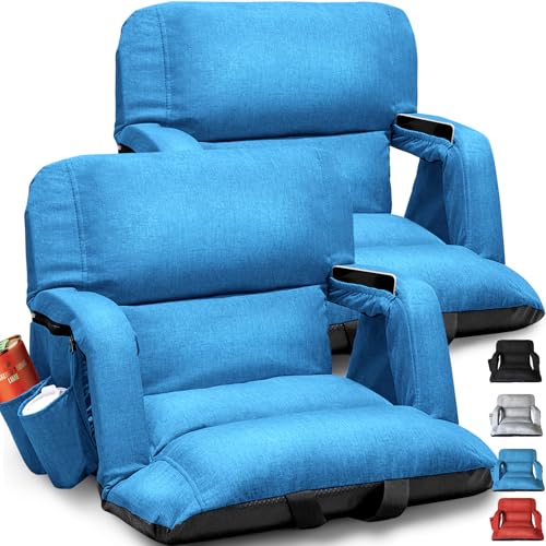 Wide Stadium Seats With Back Support 2 Pack, Exclusive 'Sofa Style' Design Extra Thick Bleacher...