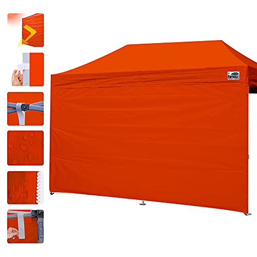 Image of Eurmax USA 10x20 Pop Up Canopy SunWall-UV Protection for Tents,Blocks Sunlight&Wind,Water Resistant Side Wall Only,Easy Hook & Loop Installation,Fit for 20FT Straight Leg Shelters&Gazebo,Orange