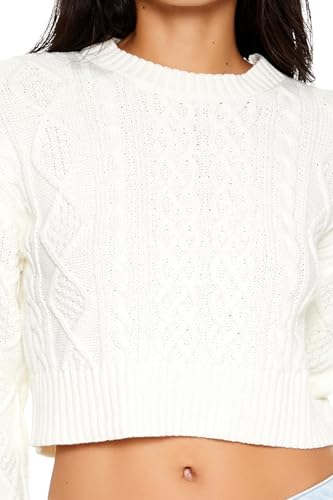 Forever 21 Women's Cropped Cable Knit Sweater3
