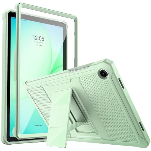 Image of MoKo Shockproof Case Fit Samsung Galaxy Tab A11+ Plus / A9+ 11 Inch | Full Body Rugged Stand Back Cover with Built-in Screen Protector for Galaxy Tab A11+ / A9+ Tablet, Light Green