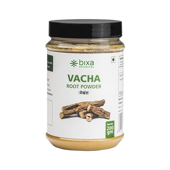 Bixa Botanical Vacha Powder 200 g/Sweet Flag Root/Acorus Calamus/Calamus Root, Supports Skin & Hair (Pack of 1)