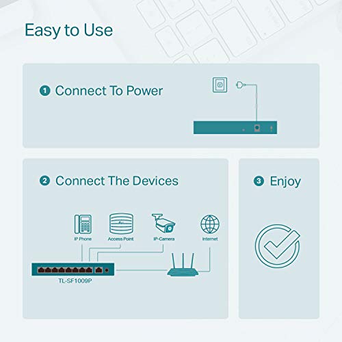 TP-Link TL-SF1009P, 9 Port Fast Ethernet 10/100Mbps PoE Switch - image 4