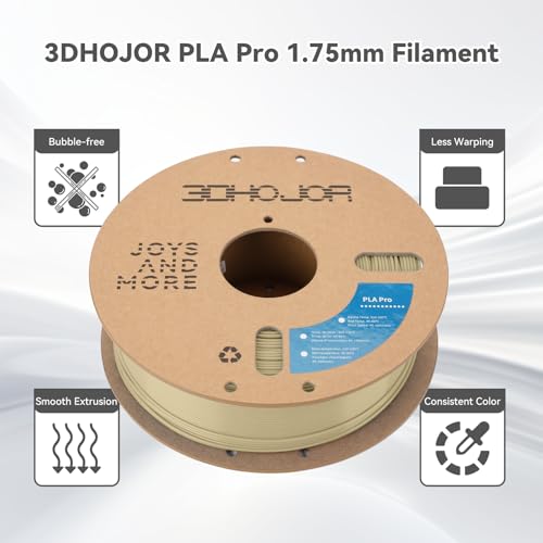 Image of 3DHoJor PLA Pro (Plus) Filament 1.75mm, 3D Printer Filament, Cardboard Spool 3D Printing Filament, Dimensional Accuracy + /- 0.03 mm-2 Pack Bone White
