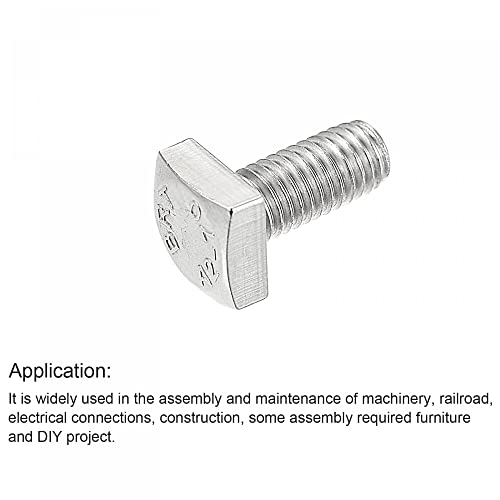 Image of uxcell Square Head Bolt, 5pcs M8x16mm Fully Thread 304 Stainless Steel Grade C Square Machine Screws