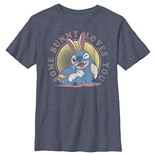 T-shirt Stitch Disney pour garçon bleu marine chiné taille XL