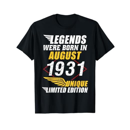 Cumpleaños Agosto 1931 Edición Limitada Regalo Legend Camiseta