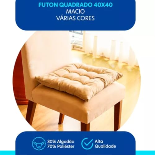 Assento Para Cadeira Futon 40x40 Cm - Preto