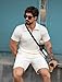 EISHOPEER Mens Short Sleeve Casual Polo Shirt and Shorts Sets Two Piece Summer Outfits Tracksuit Set for Men Beige Medium