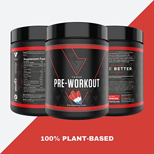 Vedge Nutrition Patriot Pop Pre-Workout | Vegan Pre-Workout | Dairy Free, Soy Free, Non-Gmo | Long Lasting Energy, No Crash | Caffeine, Citrulline Malate, Nitric Oxide Booster | 40 Servings #TOP6