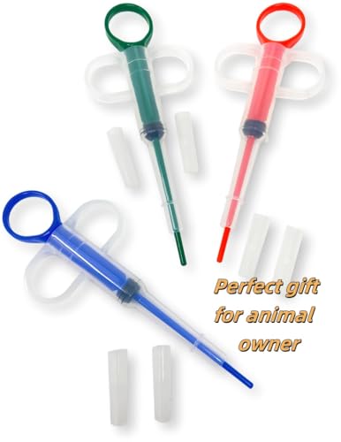 jushion 3 Stück Tabletteneingeber Katze, Tablettengeber für Katzen,Tabletten Spritze Katze,Tablette Feeder,Tabletteneingeber,Haustier Medikamenten Feeder, Medikamenten-Feeder Pet