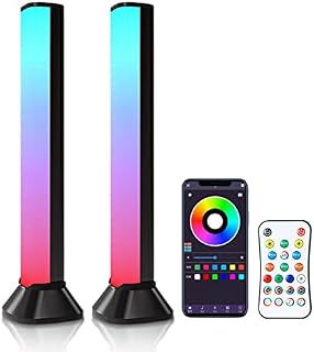RGB Light Bars, 2pcs Gaming Lights Strips with Remote Control, Colorful Lights, Music Modes, APP Control, Immersive Mood Lighting for Gaming, TV Backlights, Bedroom, Bar