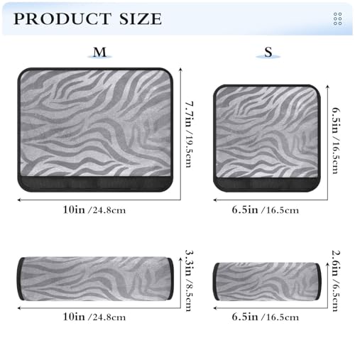 Image of 2 Pack Seatbelt Covers Seat Belt Cover Pad for Adults Boys Girls Car Seat Strap Covers Pads Cushion Universal Shoulder Strap Pad Protector for Backpack Camera Bag 10x7.7Inch Light Silvery Zebra Print