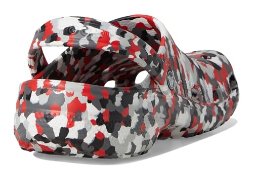 Image of Crocs Unisex Classic Marbled Tie-Dye Clog, Red /Multi Confetti, 13 Women /11 Men, Medium