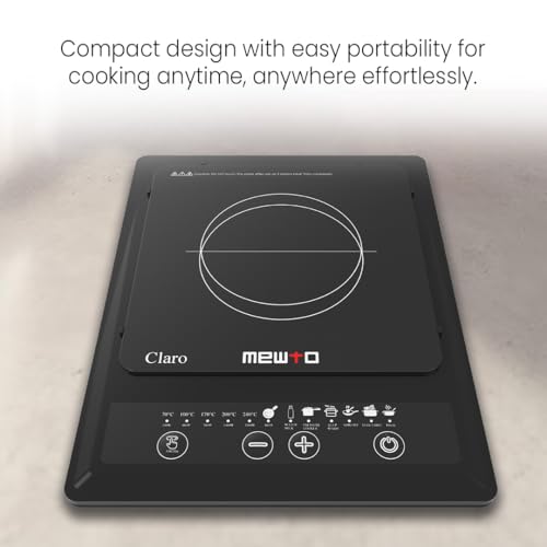 Image of Claro From The House of Link 1200W Induction Cooktop | 7 Cooking Modes with Touch Control & Digital Display | Auto Pan Sensor | Auto Shut off for Safety | 1 Year Warranty