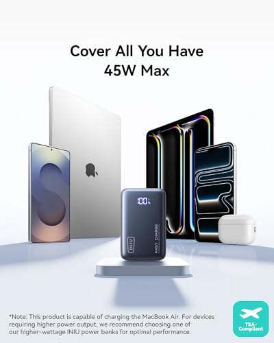 INIU Pocket Pro 10000mAh 45W Portable Charger, Pocket Size Fast Charging Power Bank, Digital Battery Level, with Lanyard USB-C Cord, for iPhone 17 16 15 Series, Samasung S25 S24 S23, and More - Image 5
