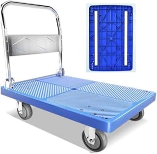 Dolly cart Folding Platform cart with 660/880 lbs Weight Capacity Push Cart Dolly Moving Platform Hand Truck Add 2 reinforcing Steel bar in it 360 Degree Swivel Wheels Loading and Storage (880lbs)