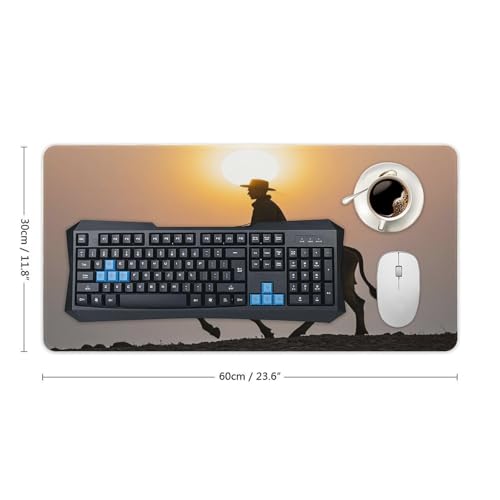 Mouse Pad Gaming Bull Riding Silhouette 60x30 cm miniatura 2