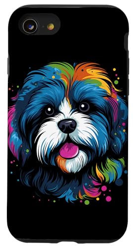 Carcasa para iPhone SE (2020) / 7 / 8 Havanese Mom or Dad Cute Happy Colorful Dog Lover Negro