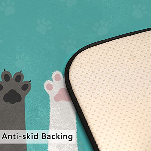 Kitchen Rugs Animal Paws Anti Fatigue Non Slip Floor Mat, Cat Paws Kitchen Mats Standing Mats Bath Rug Runner Doormats Farmhouse Carpet For Home Indoor Outdoor 39" X 20" #TOP2