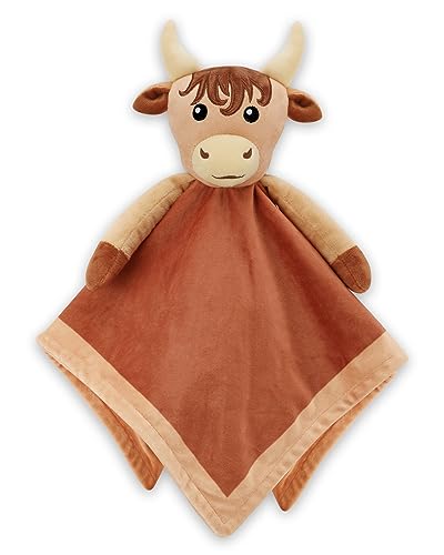 Image of Gicoherero Highland Cow Baby Security Blanket for Boys-Cow Baby Lovey-Baby Boy Nursery Stuff-Gift for Newborn Boy Baby Shower