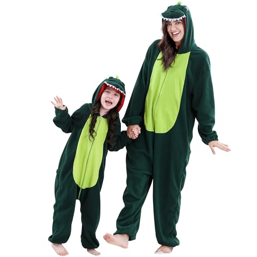 BETTERFUN Unisex Children Animal Jumpsuit Romper Christmas Outfits 11-12 Years, Dark Green Dinosaur