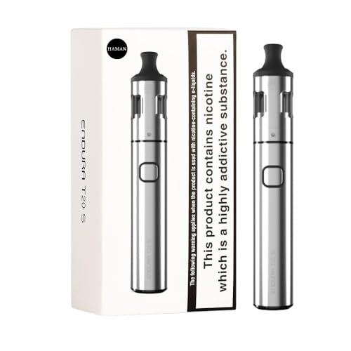 Innokin Endura T20S Vaping Kit 1500mAh E-Cig Vape Kits with Top-Refill 2ml Prism T20S MTL Tank Simple 1-Button Design Haman Clear Liquid Window Nicotine Free (Stainless Steel)