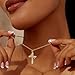 Cicy Bell Pendant Necklace For Women 18K Gold Plated Crown Cross Cubic Zirconia Trendy Necklace Faith Cross Jewelry Gift