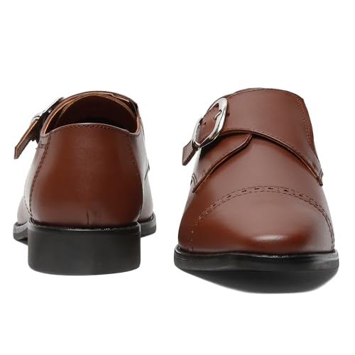 Image of LOUIS STITCH Men's Formal Shoes | Italian Leather Double Monk Strap Handcrafted | Stylish Slipon Shoes for Business, Formal, (LSRXSM)