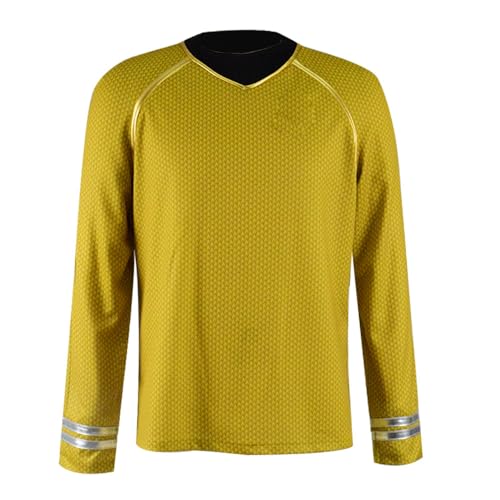 Adult Star Series Kirk/Scotty/Spock Costume Mens Spaceship Captain Officer Kirk/Scotty/Spock Cosplay Uniform Shirt (Yellow XX-Large)