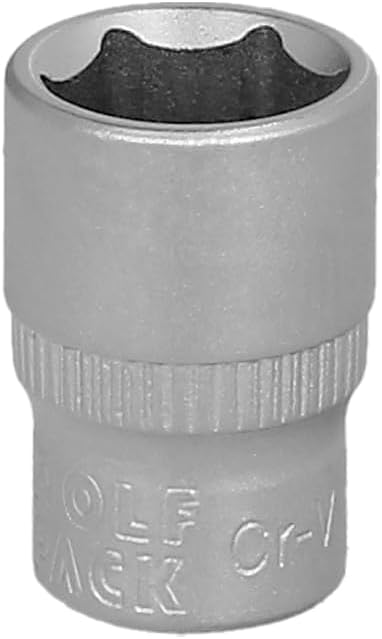 Socket Wrench 1/4" Hex 12 mm. 6-Sided Profile. Chrome Vanadium Steel, Round Edges