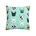 Fundas De Cojín Bulldog Francés Bulldog Francés Almohada Caso Coloridas Funda De Almohada para Cojín Simple Funda De Almohada 45X45Cm para Sala, Cama, Jardín