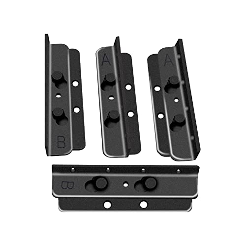 Herbert-Fty Bed Rail Brackets Durable Non-Mortise Bed Frame Hardware Bracket - Bed Rail Fasteners Hooks Headboard & Footboard To Side Rails - Screws & Instructions Included (Set Of 4, Black) #TOP5
