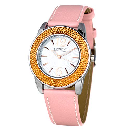 Pertegaz Orologio Analogico Quarzo Da Donna. Con Cinturino In Pelle Pds-046-R