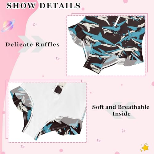 Girls One Piece Swimsuits Long Sleeve Swimsuit Zipper Bathing Suits Shark Blue Ocean Black4