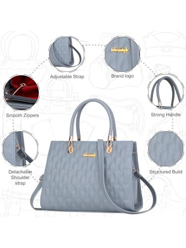 Image of LIKE STYLE Quilted PU Rexine Handbag with Detachable Sling Strap