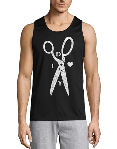 Débardeur en coton noir pour homme avec motif cœur DIY style personnalisé