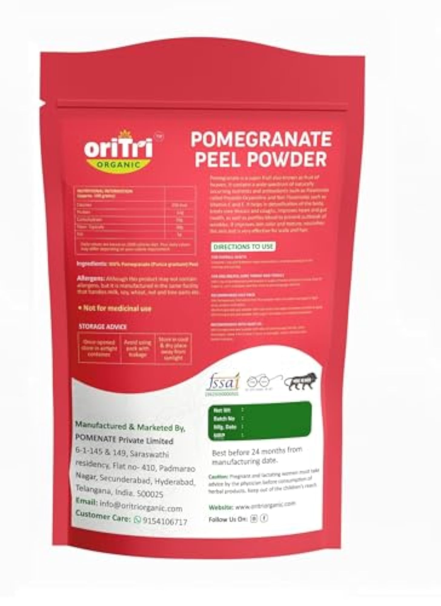 Organic Wheat Grass & Pomegranate Peel Powder Combo Pack
