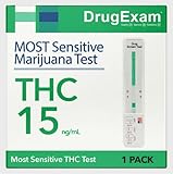 1 Pack - DrugExam Made in USA Most Sensitive Marijuana THC 15 ng/mL Single Panel Drug Test Kit - Marijuana Drug Test with 15 ng/mL Cutoff Level for Detecting Any Form of THC (1)