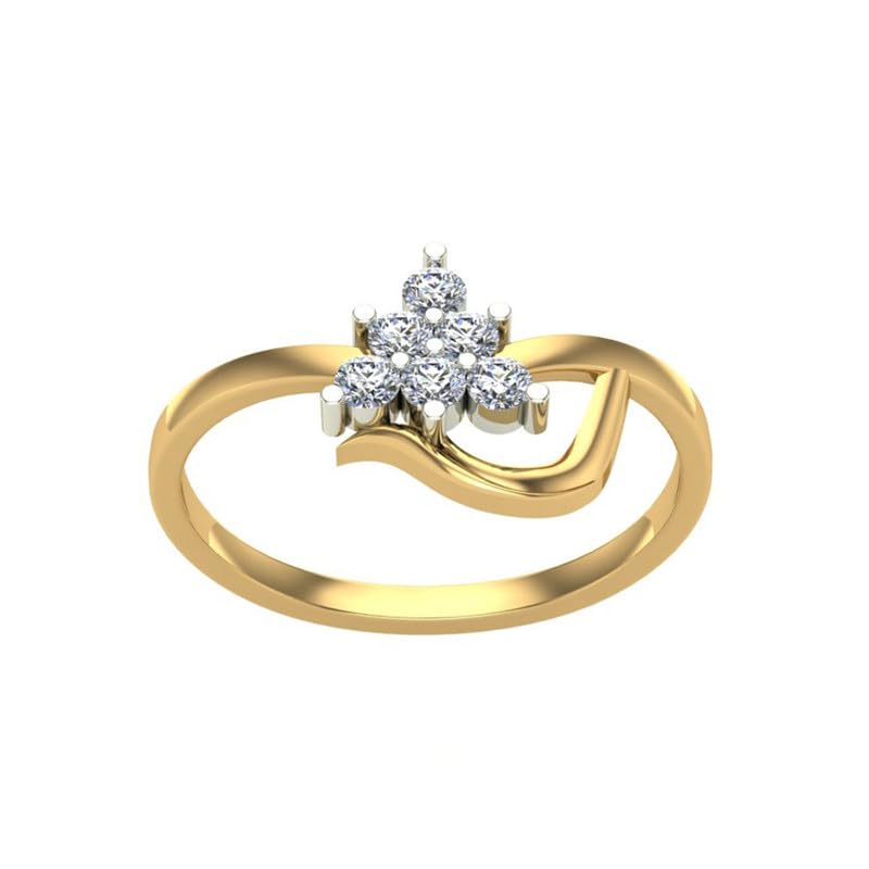 Image of DISHIS 18k(750) /14K(585) Yellow Gold Diamond Ring for Women