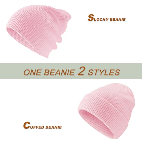Image of Rosoz Unisex Beanie Winter Knitted Skull Cuffed Soft Warm Hat for Men /Women Slouchy Ski Watch Cap