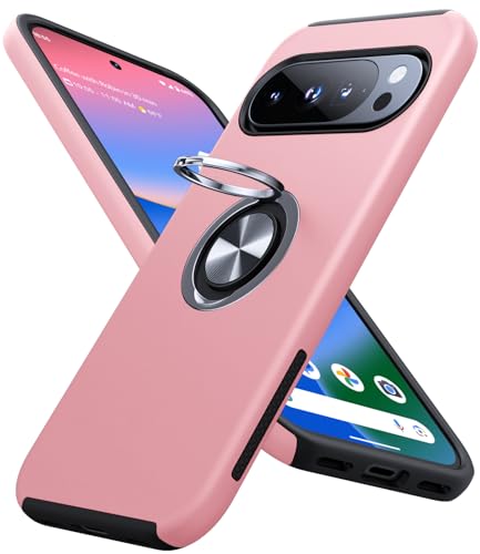 Coque Google Pixel 10 Rose antichoc : évitez les bris d'écran grâce à l'anneau béquille