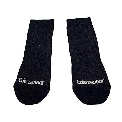 Edenswear Zinc-Infused Moisturizing Tencel Socks for Adult with Eczema (Black,L)